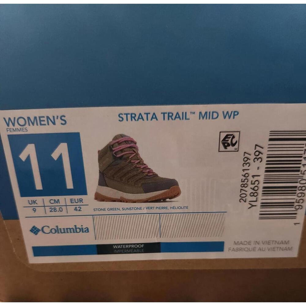 Columbia Women's Strata Trail Mid WP Waterproof Hiking Boots Size 11